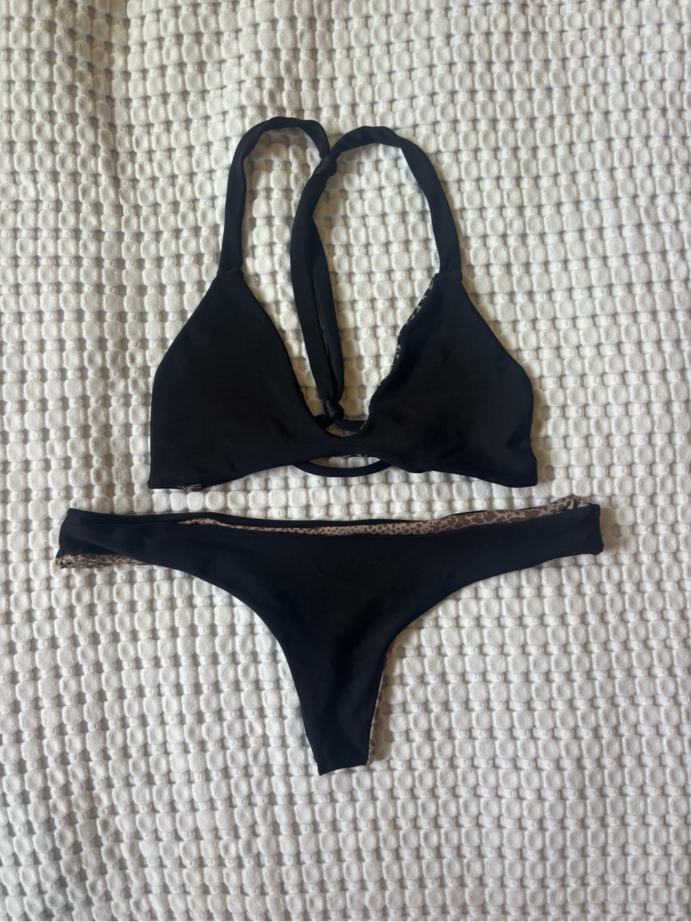 acacia swimwear Black Two-Piece Bikini Set
